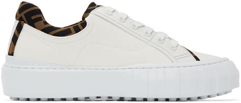 fendi white sneakers men|Fendi white canvas sneakers.